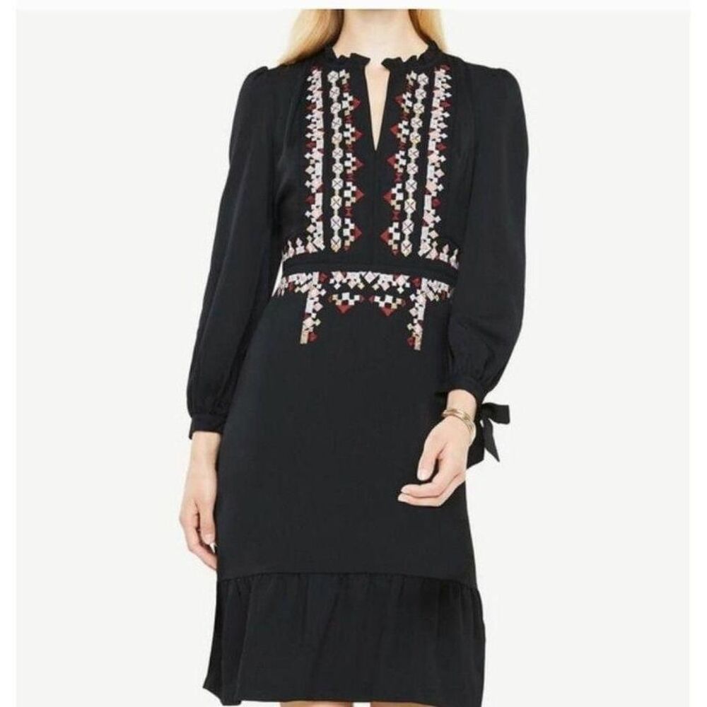 Ann Taylor‎ black boho dress size 4